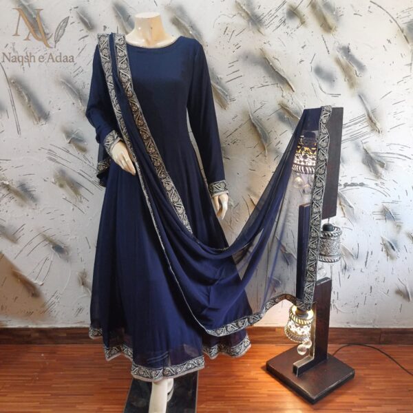 Midnight Blue Anarkali - Image 4