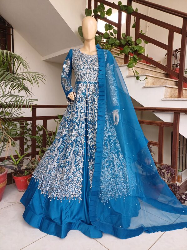 Embroidered Frock With Lehnga - Image 2